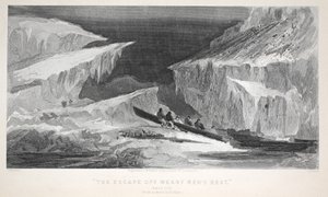 A fuga do resto de Wearyman, Belt Ice, ilustração de "A segunda expedição de Grinnell em busca de Sir John Franklin ...", 1856